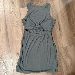 Women's Green Knot-Front Top